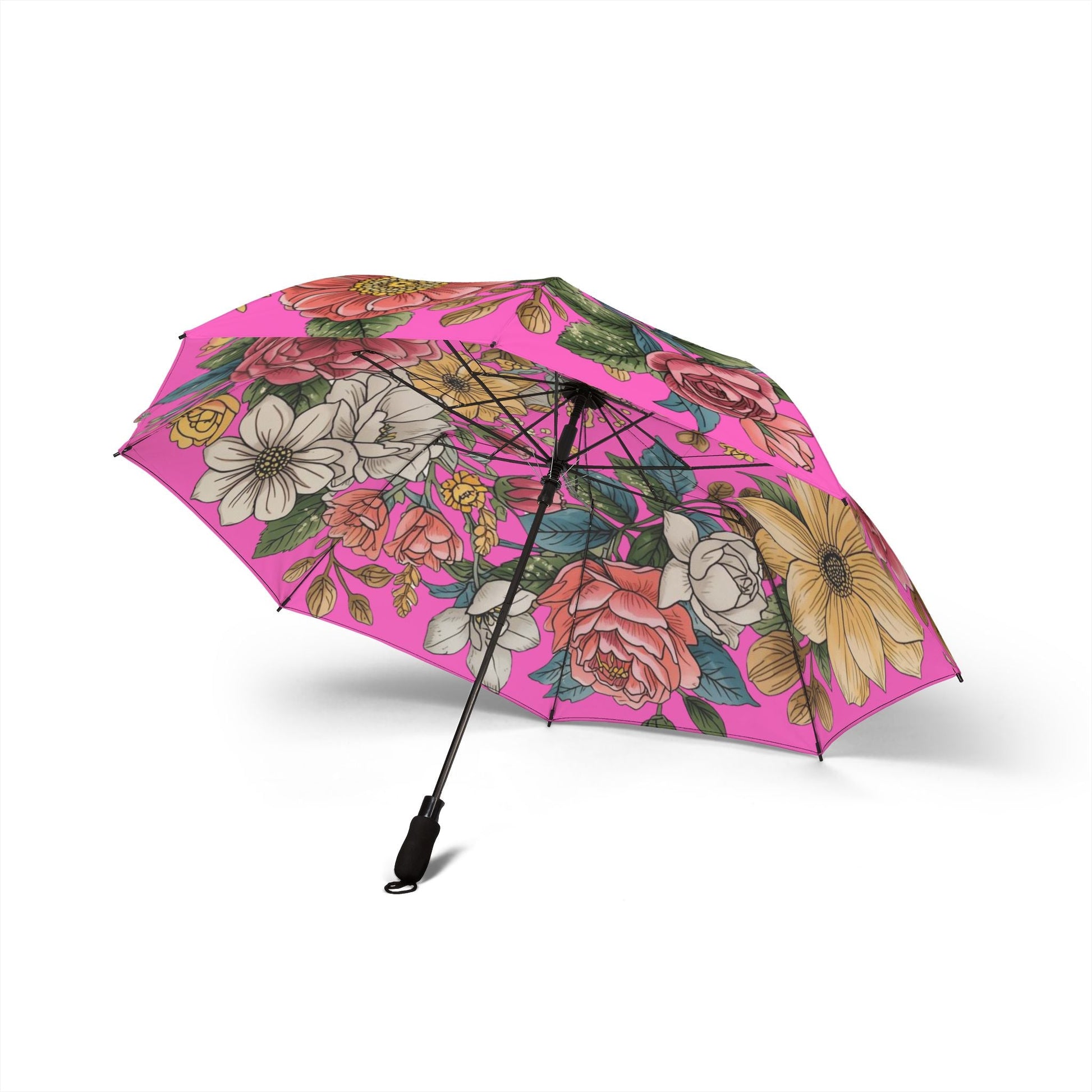 Faltbarer Regenschirm mit Blumendruck - Familientruhe