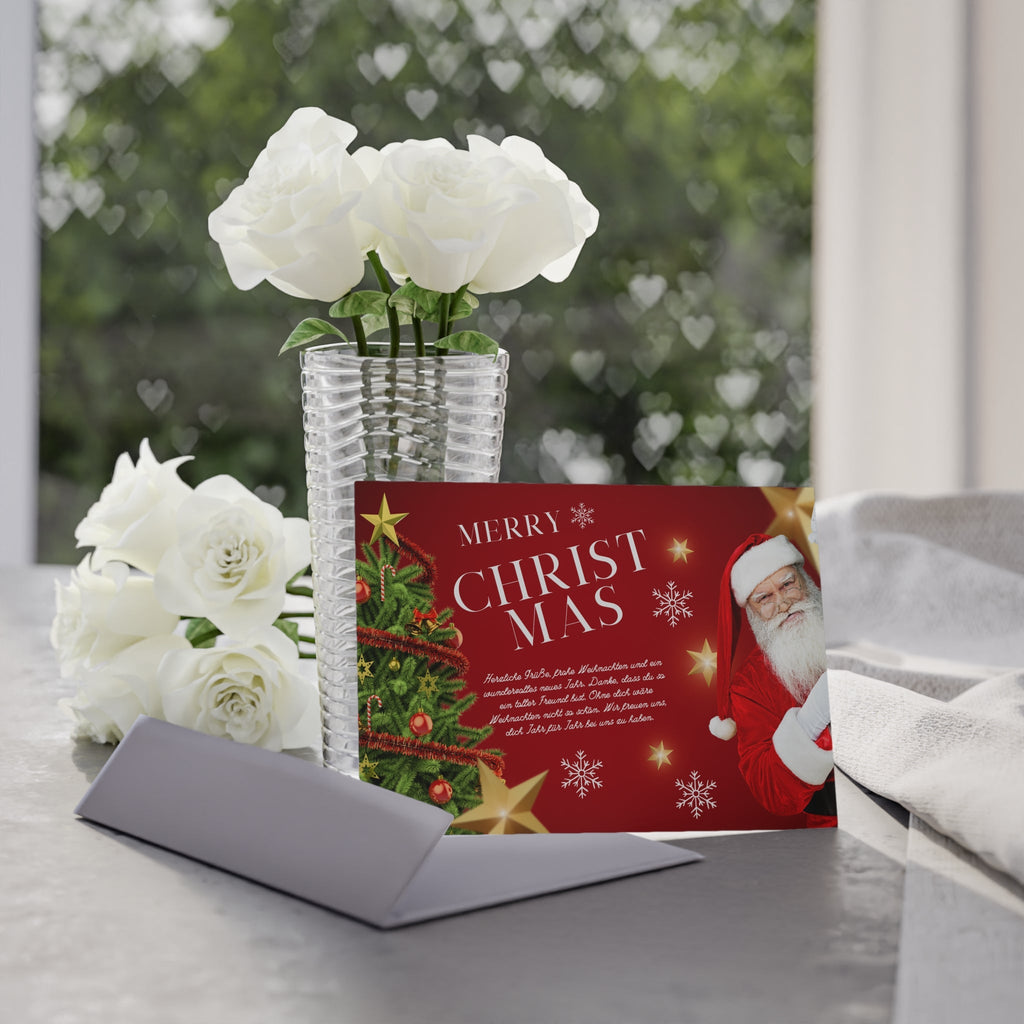 Festliche Weihnachtskarten, Weihnachtsgrüße, Zweiseitiger Druck - Familientruhe