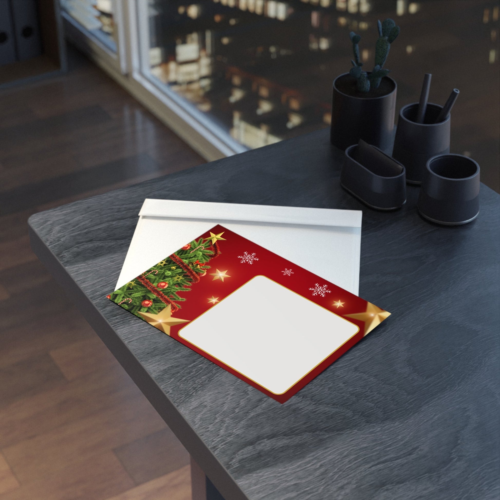 Festliche Weihnachtskarten, Weihnachtsgrüße, Zweiseitiger Druck - Familientruhe