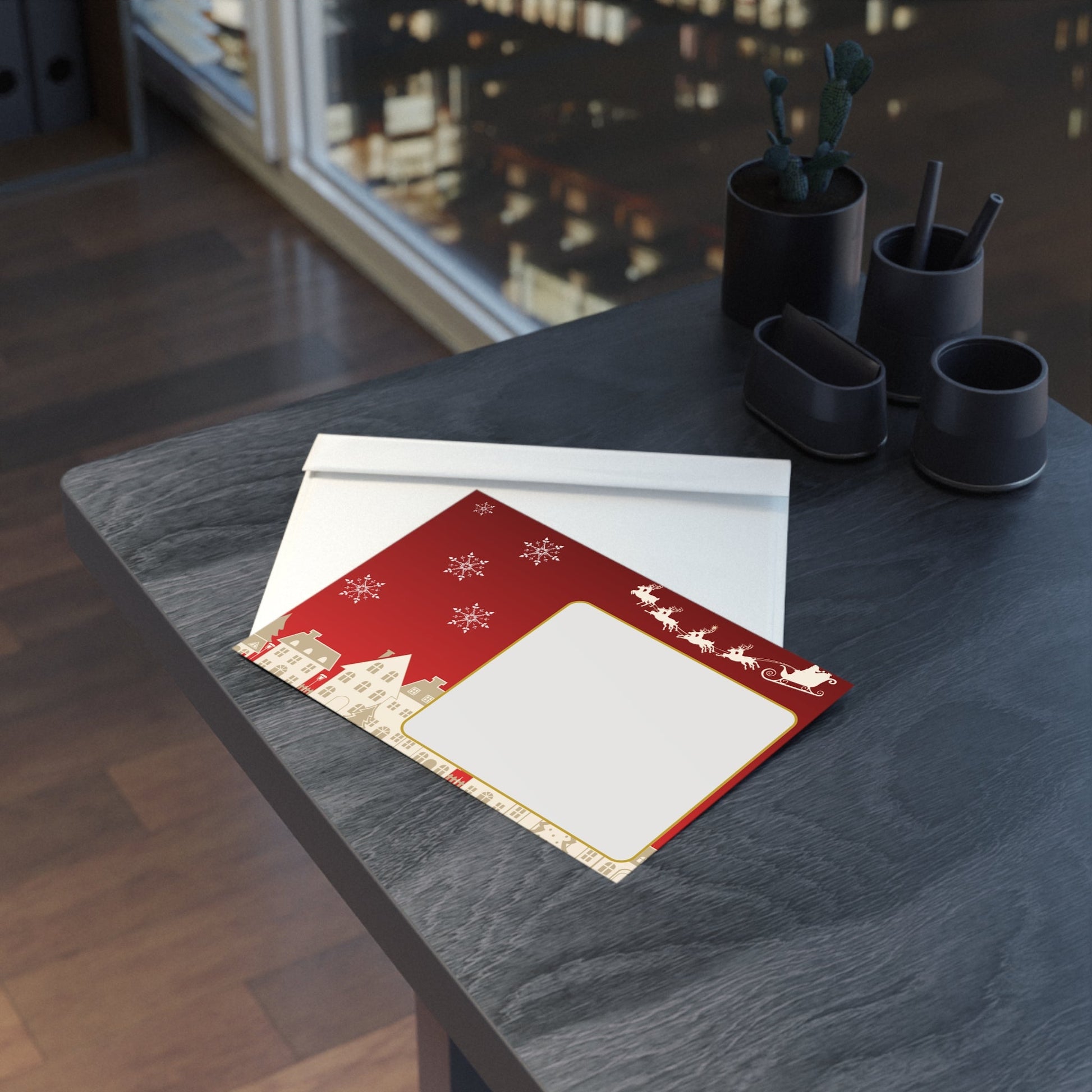 Festliche Weihnachtskarten, Weihnachtsgrußkarten, zweiseitige - Familientruhe