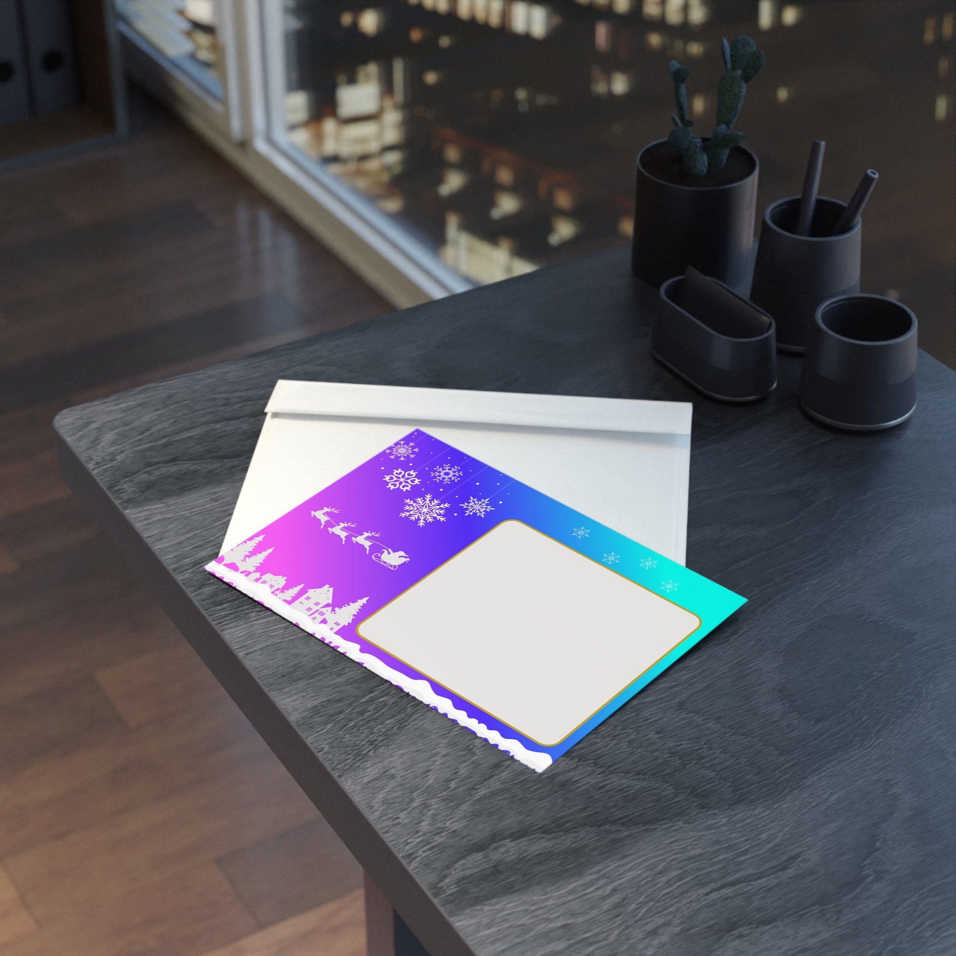 Festliche Weihnachtskarten Zweiseitiger Druck - Familientruhe