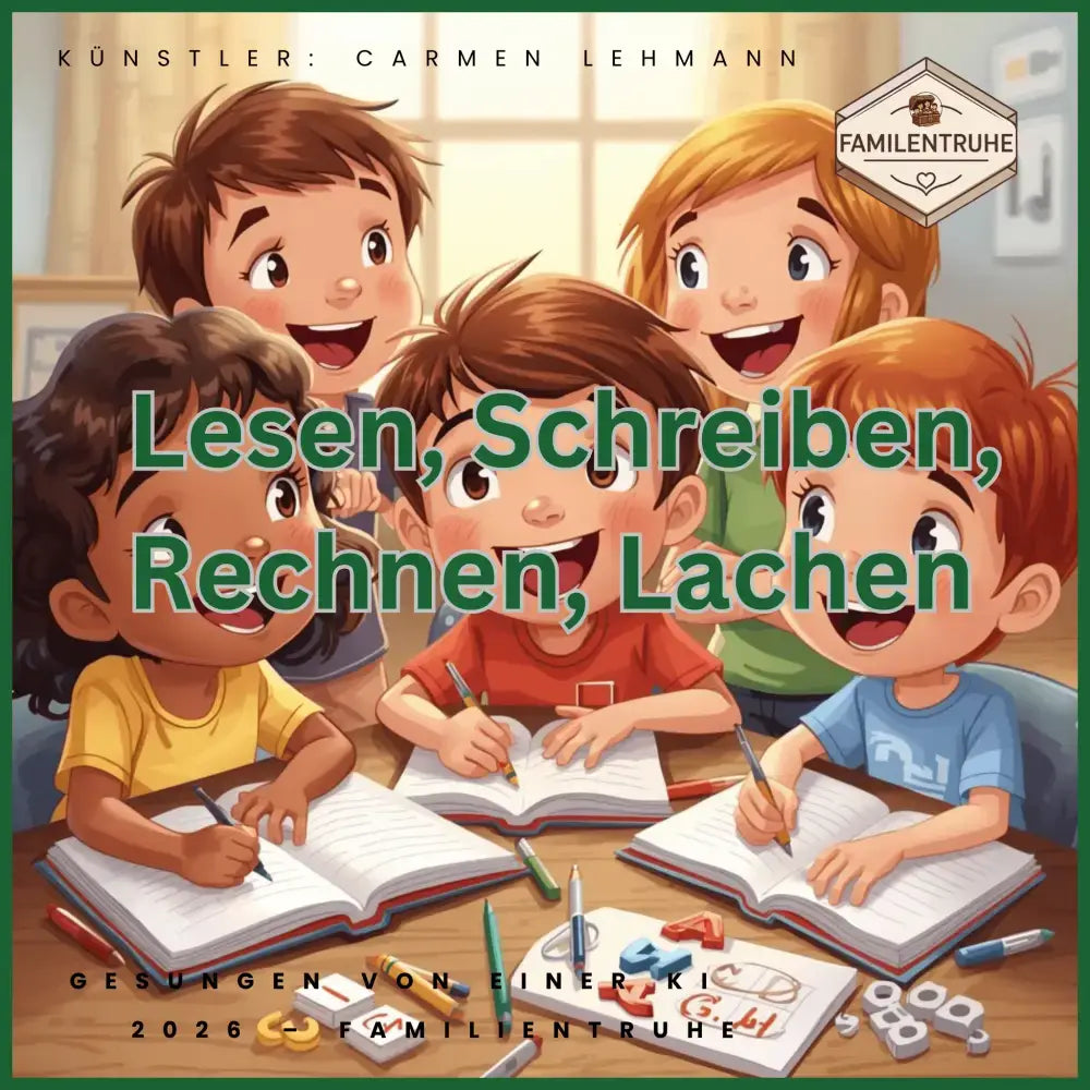 Fröhliches Kinderlied Lernen Spaß: ’Lesen Schreiben Rechnen Lachen’ für ausgelassene Lernerlebnisse