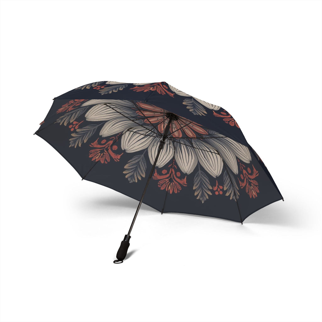 Halbautomatischer Falt - Regenschirm mit floralem Design - Familientruhe
