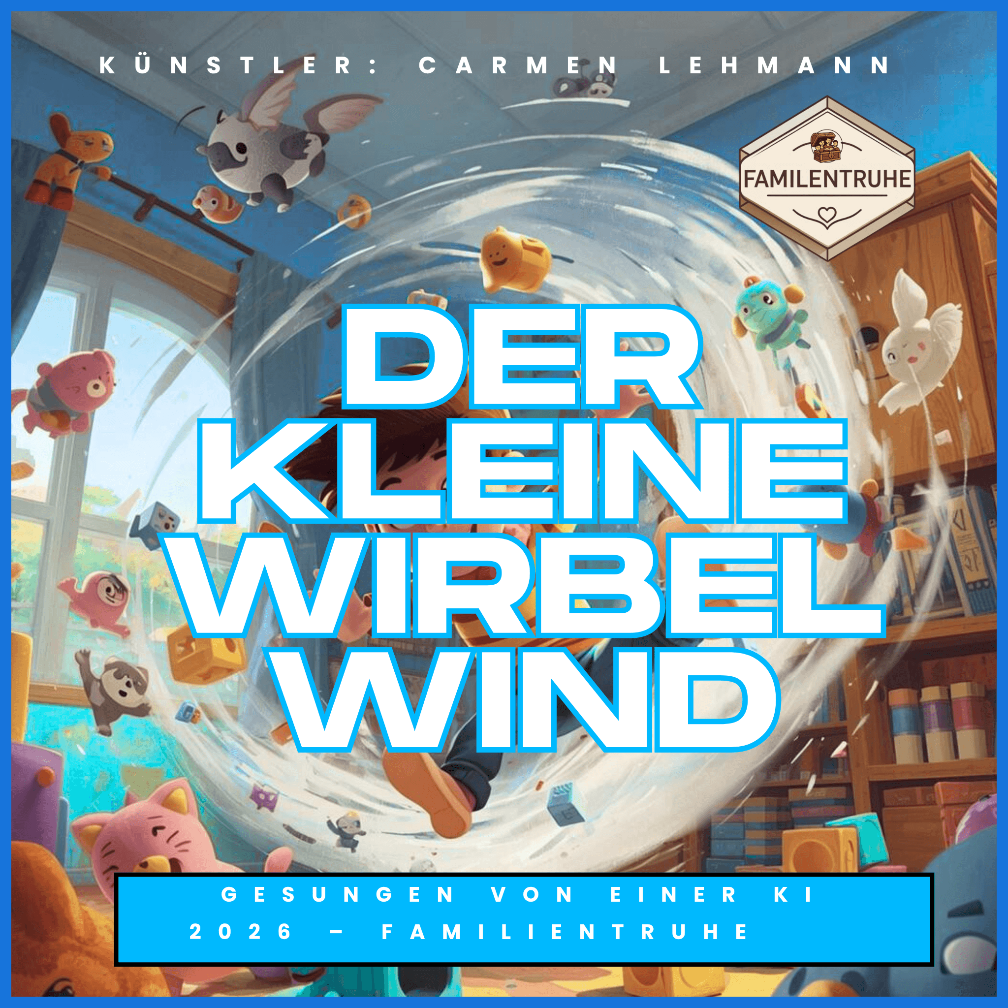 Kinderlied -Der kleine Wirbelwind für fröhliche Kids, lebhaftes Kinderlied mit KI-Technologie, voller Energie.