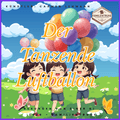 Kinderlied-Der Tanzende Luftballon mit fröhlichen Kindern und bunten Luftballons im Hintergrund.
