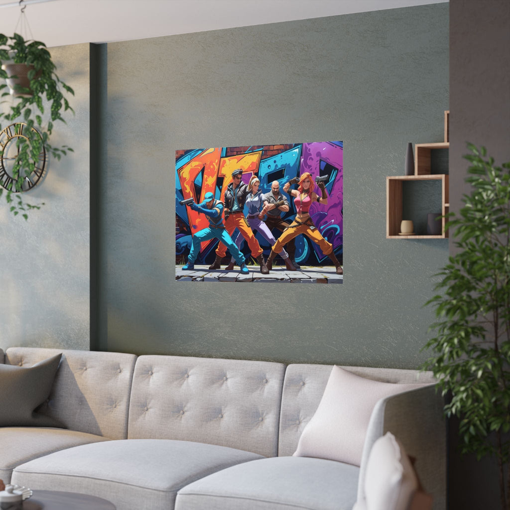 Lebendige Gaming - Satin - Poster, Gamer - Wandkunst - Familientruhe