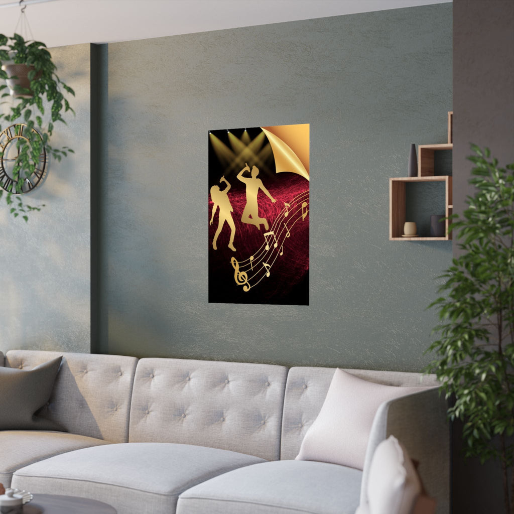 Lebendige Satin - Poster für Musikliebhaber – Perfekte Wandkunst - Familientruhe