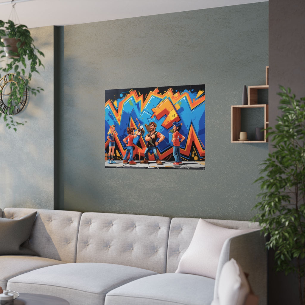 Lebendige Satin - Poster, Graffiti - Kunst - Wanddekoration - Familientruhe