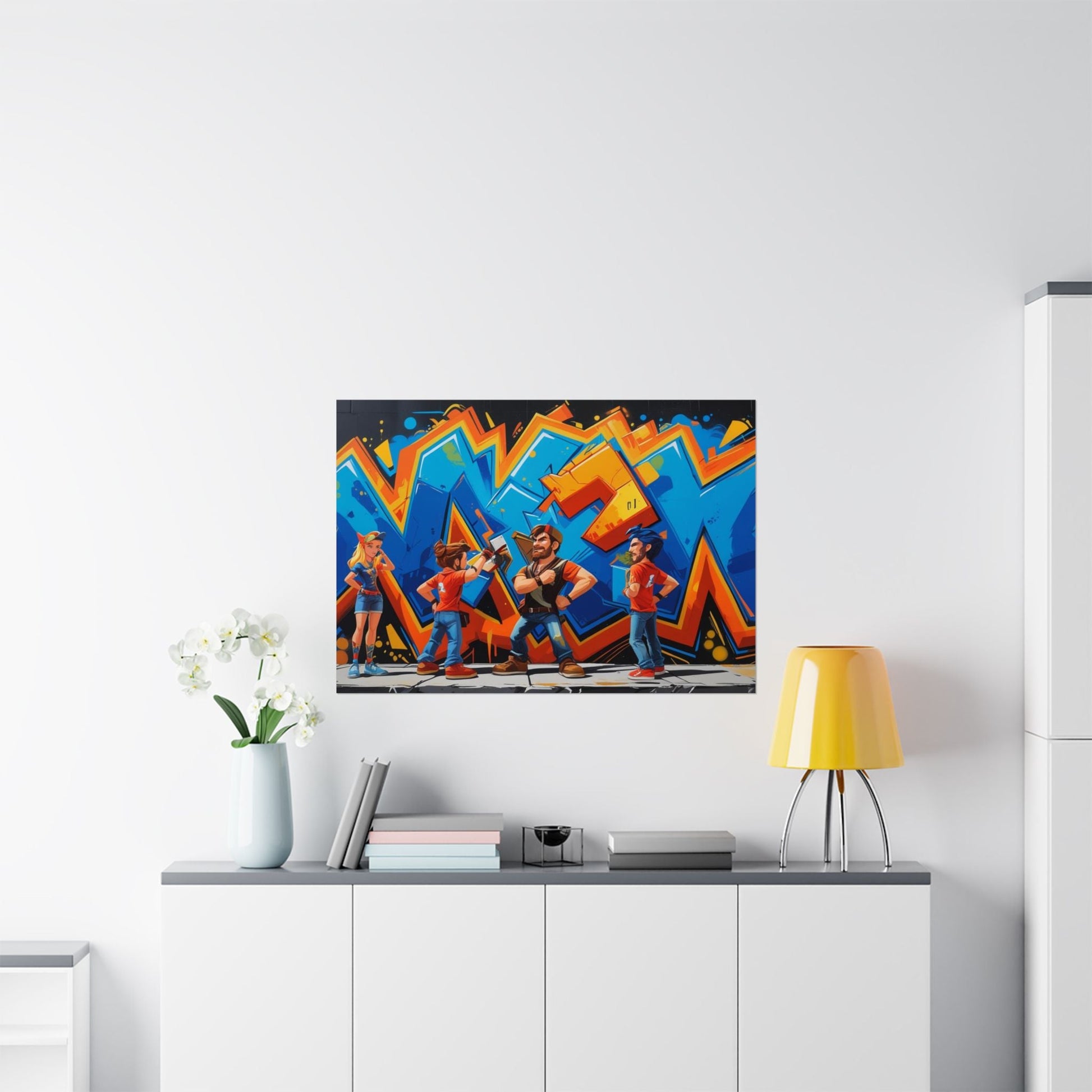 Lebendige Satin - Poster, Graffiti - Kunst - Wanddekoration - Familientruhe