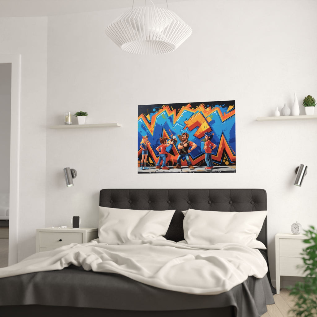 Lebendige Satin - Poster, Graffiti - Kunst - Wanddekoration - Familientruhe