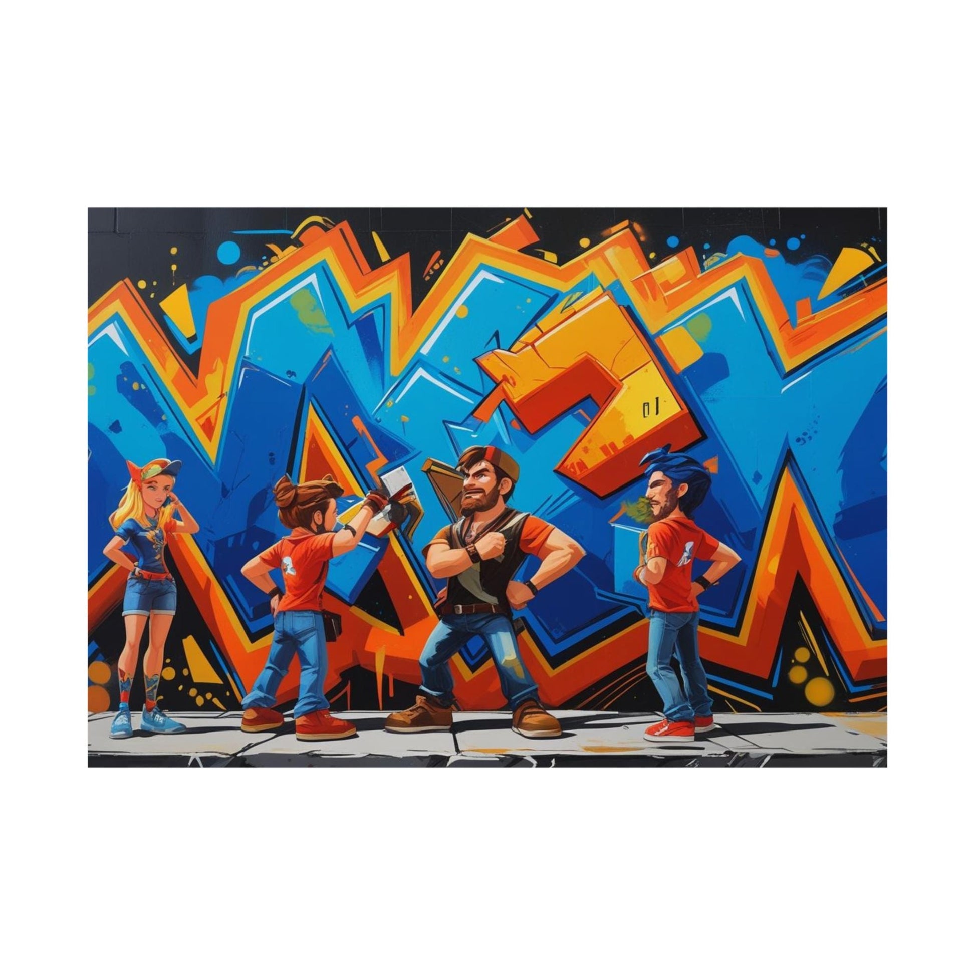 Lebendige Satin - Poster, Graffiti - Kunst - Wanddekoration - Familientruhe