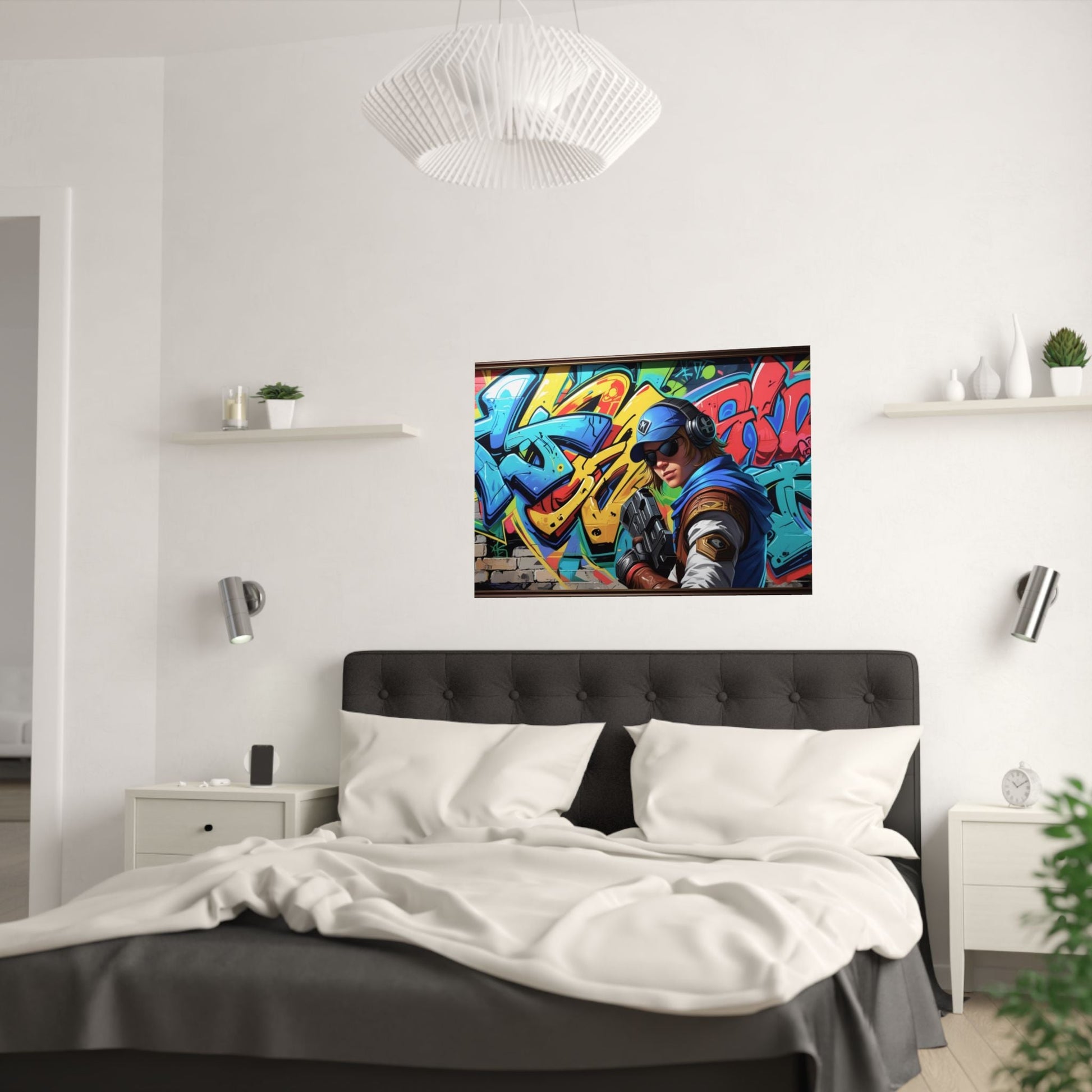 Lebendige Satin Poster, Graffiti Wandkunst - Familientruhe