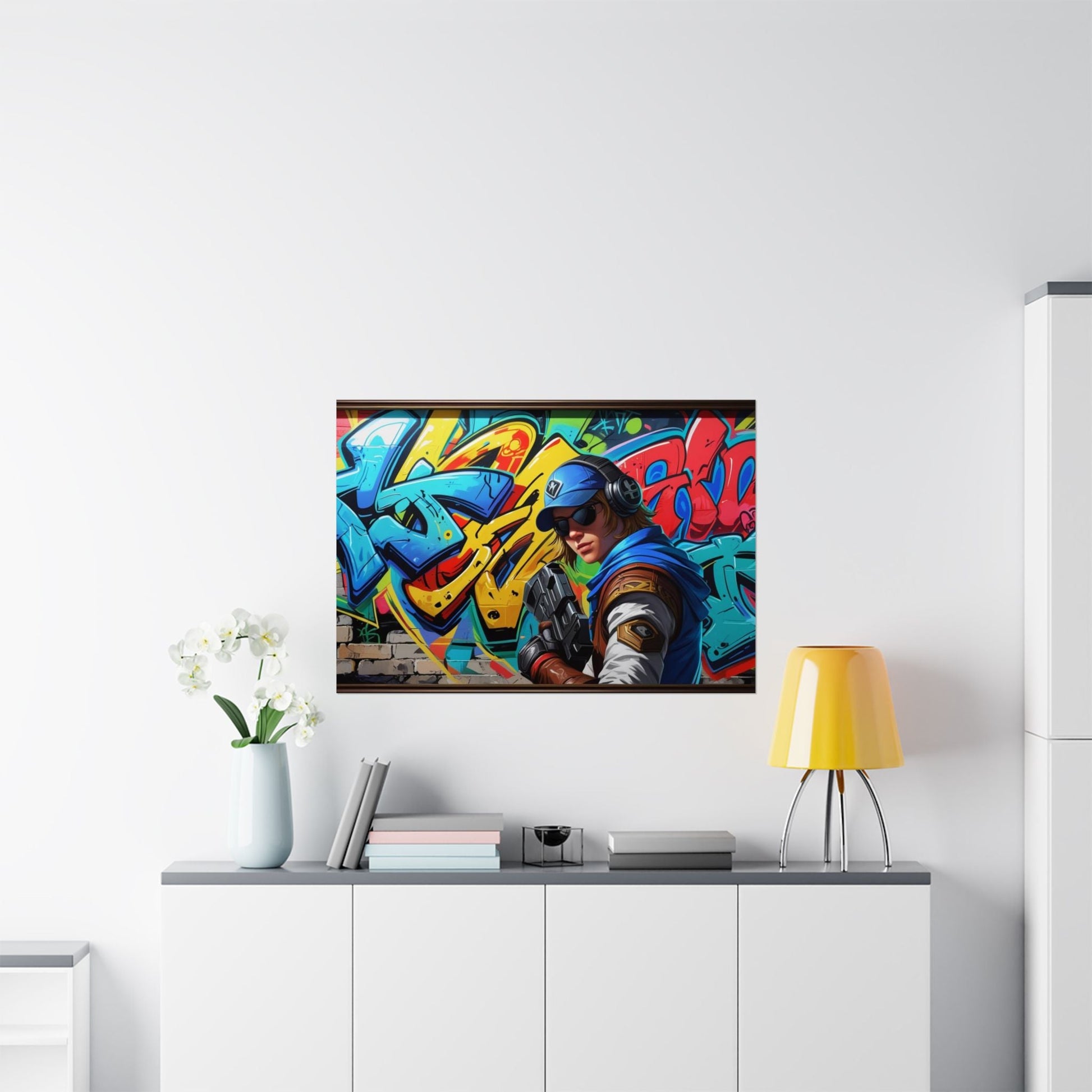 Lebendige Satin Poster, Graffiti Wandkunst - Familientruhe