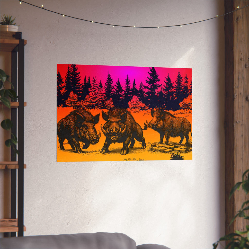 Lebendige Wildschwein Kunstdrucke, Wildtier Wanddekoration - Familientruhe