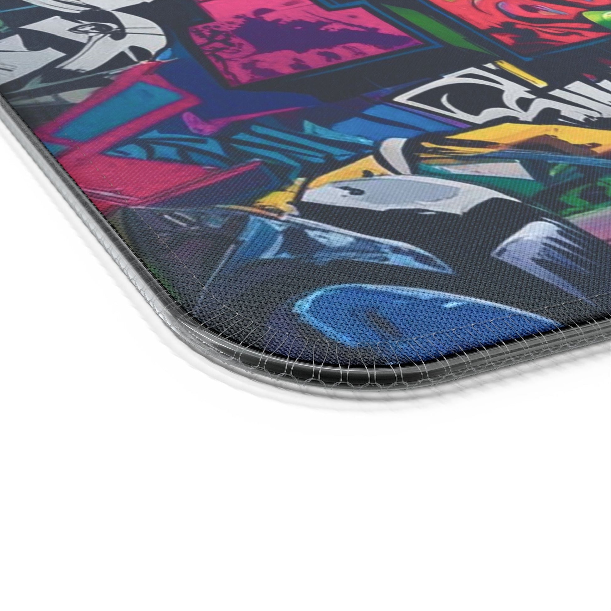 LED - Gaming - Mauspad – Kabelloses Laden, buntes Graffiti - Design - Familientruhe