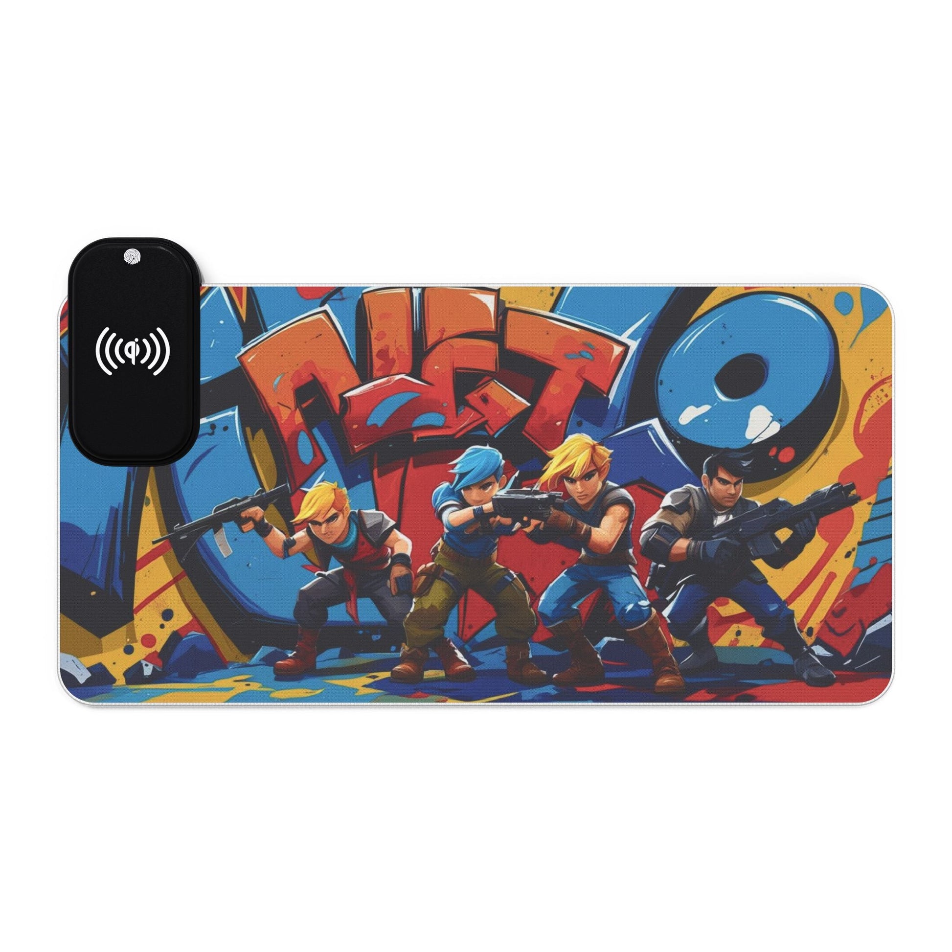 LED - Gaming - Mauspad mit kabellosem Laden – Buntes Gamer - Familientruhe