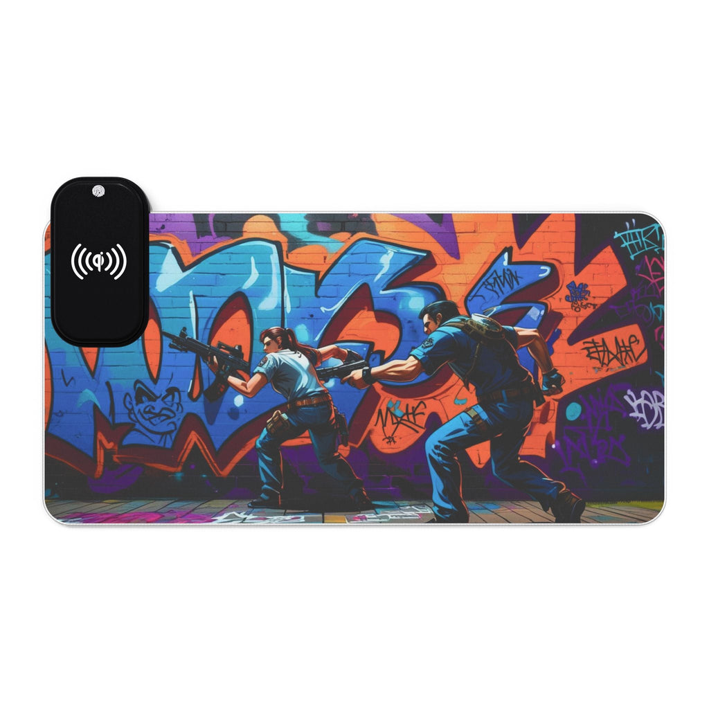 LED - Gaming - Mauspad mit kabelloser Aufladung – Bunte Gamer - Familientruhe