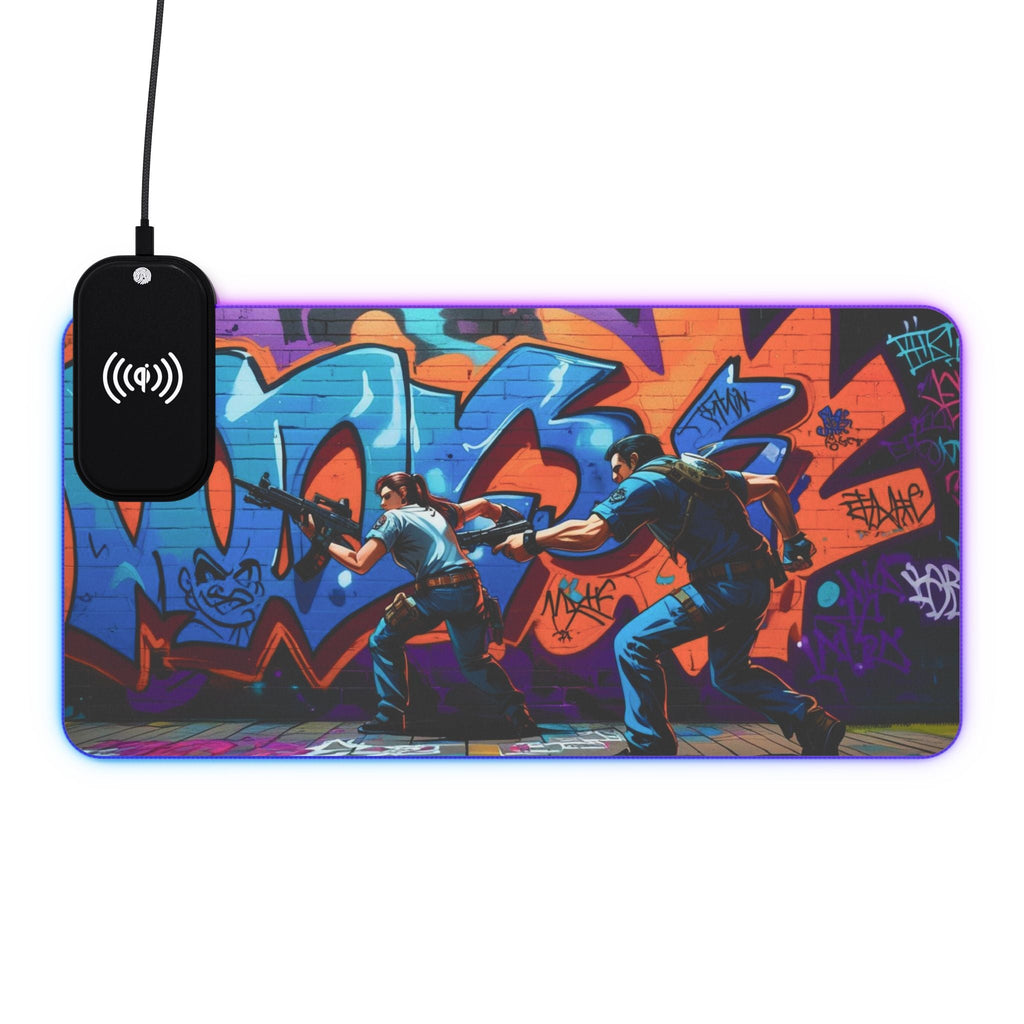 LED - Gaming - Mauspad mit kabelloser Aufladung – Bunte Gamer - Familientruhe