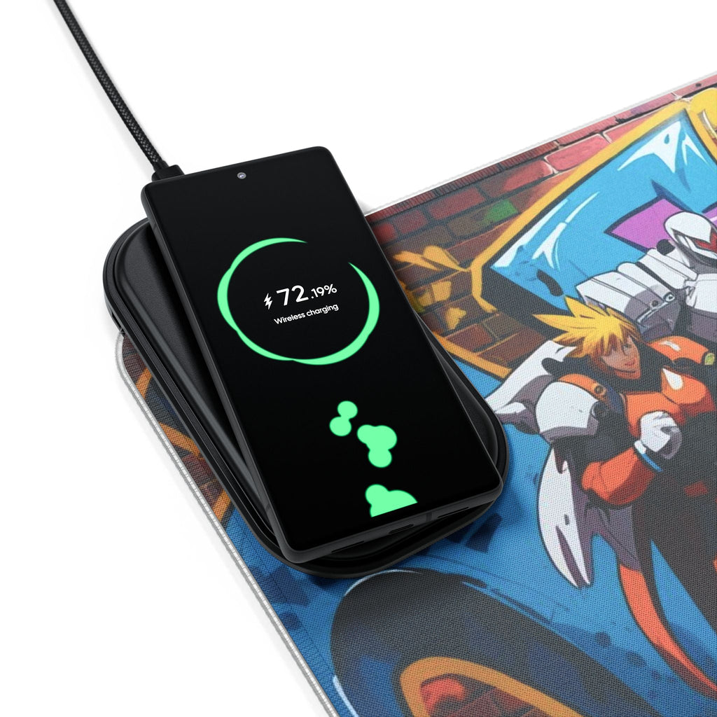 LED - Gaming - Mauspad mit kabelloser Aufladung Lebendiges Anime - Design - Familientruhe