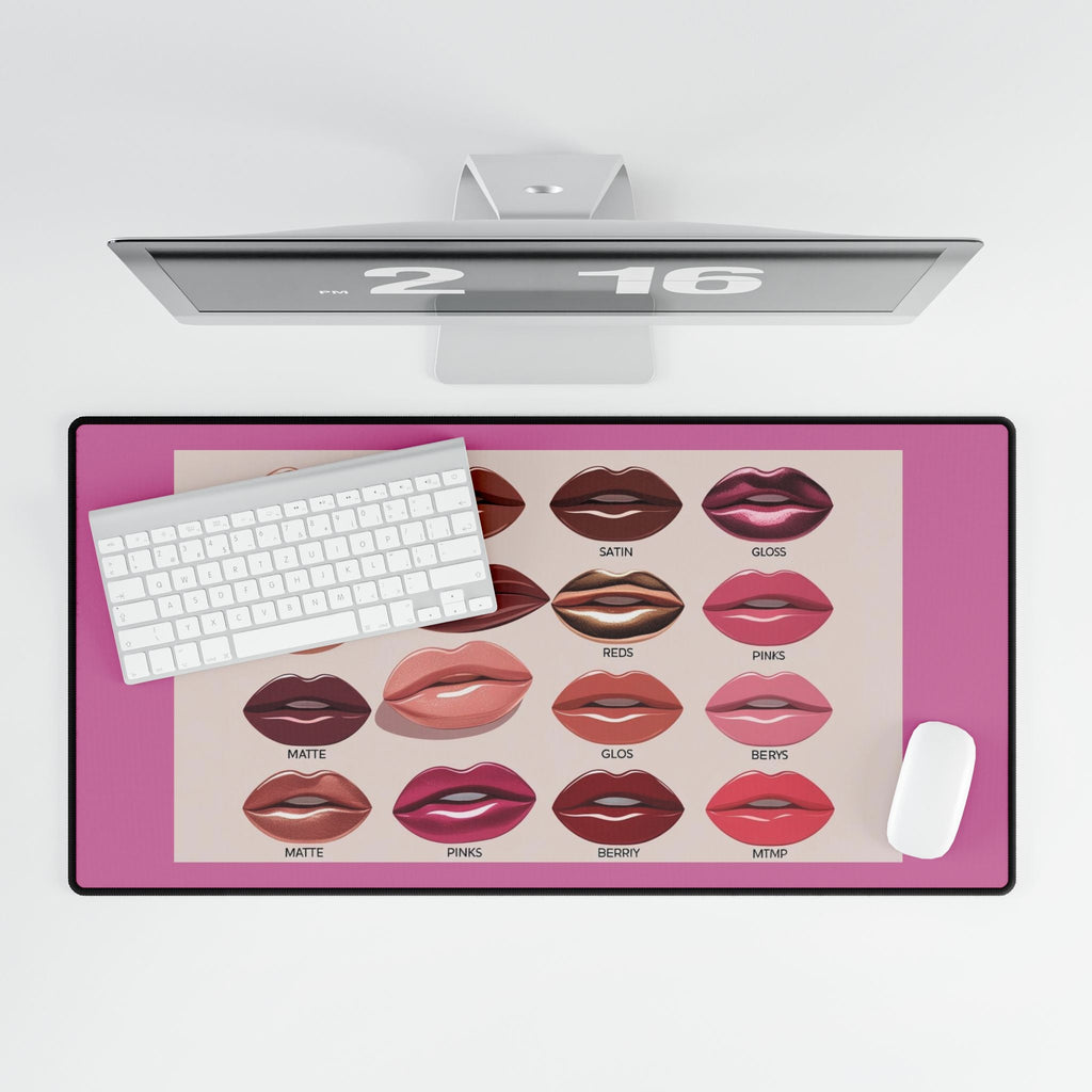 Lippenstiftfarben Schreibtischunterlage Glamouröses Bürodekor - Familientruhe