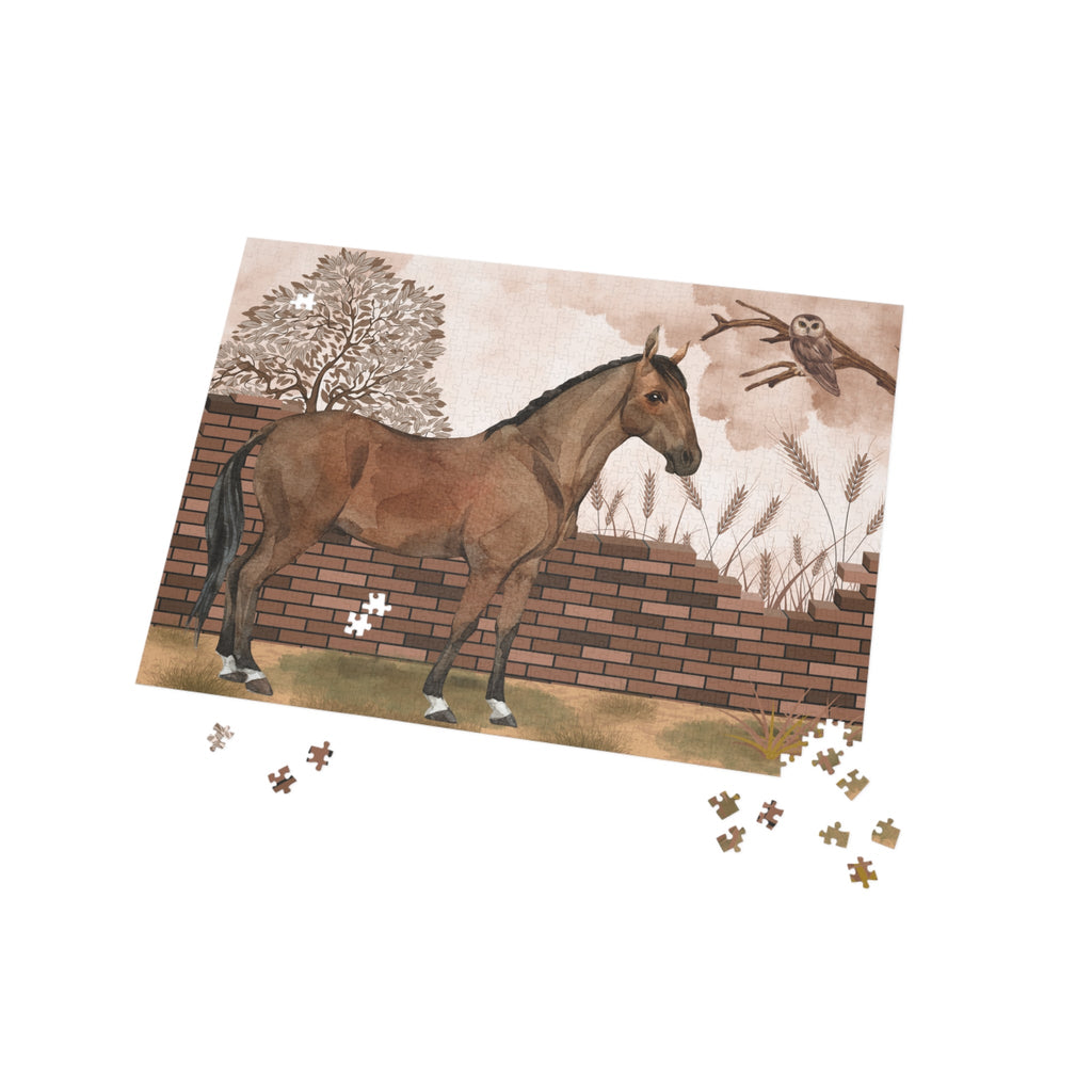 Pferde - Puzzle Kunst 1000 Teile, Pferdedekor, Geschenk für Tierliebhaber - Familientruhe