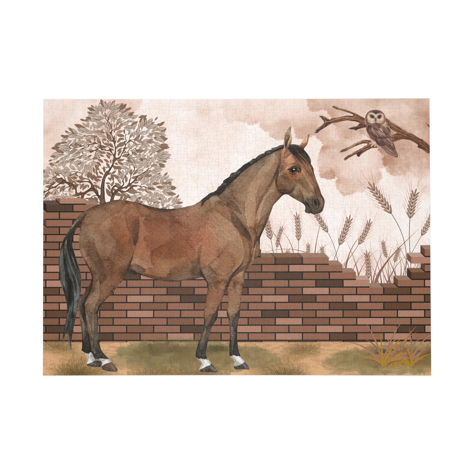 Pferde - Puzzle Kunst 1000 Teile, Pferdedekor, Geschenk für Tierliebhaber - Familientruhe