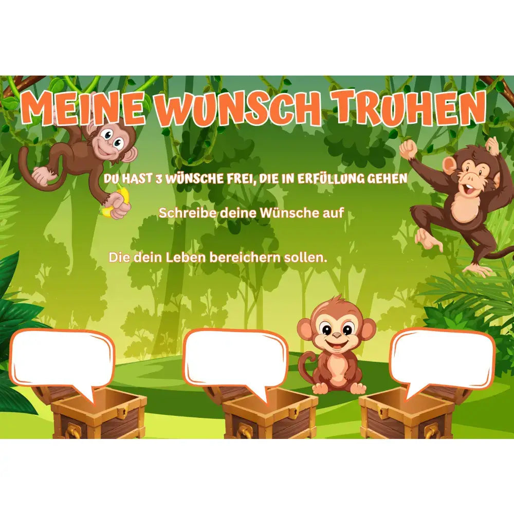 Poster für deine Wünsche-Affen im Urwald Digital