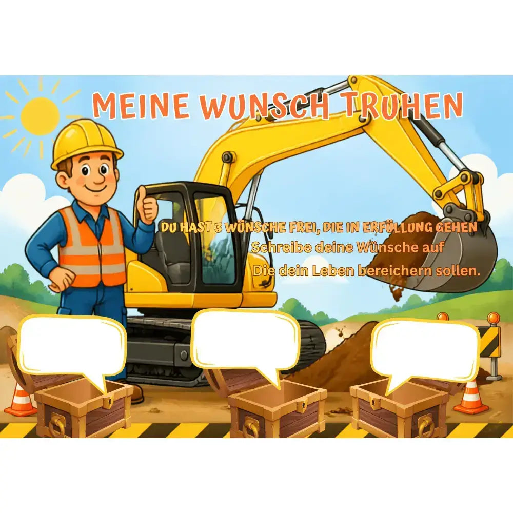 Poster für deine Wünsche- Baggerarbeiter im Einsatz Digital