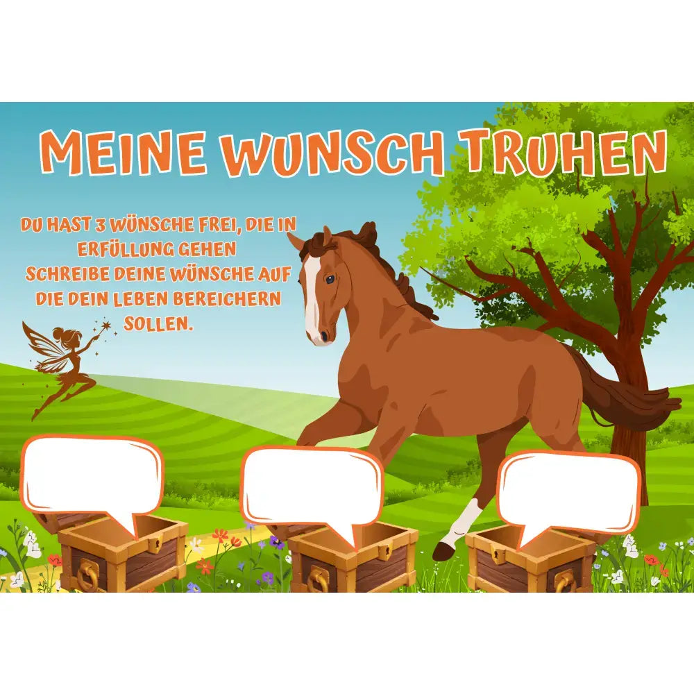 Poster für deine Wünsche- Ein Pferd auf einer Wiese Digital