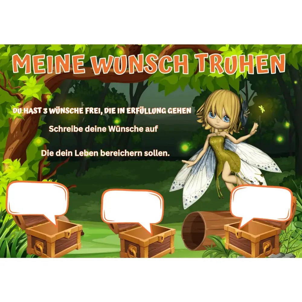 Poster für deine Wünsche- Glühwürmchen-Fee im Wald Digital