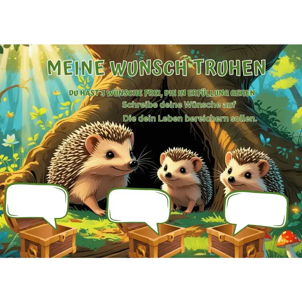 Poster für deine Wünsche- Igel Familie Digital