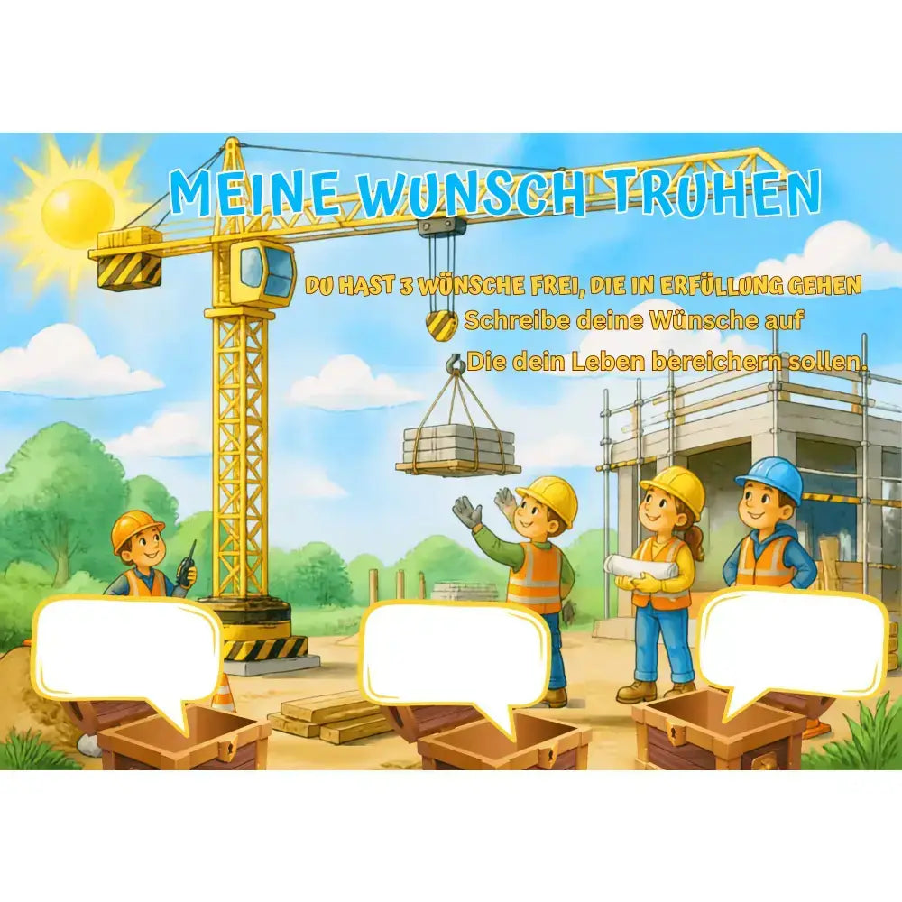 Poster für deine Wünsche-Kran auf einer Baustelle Digital