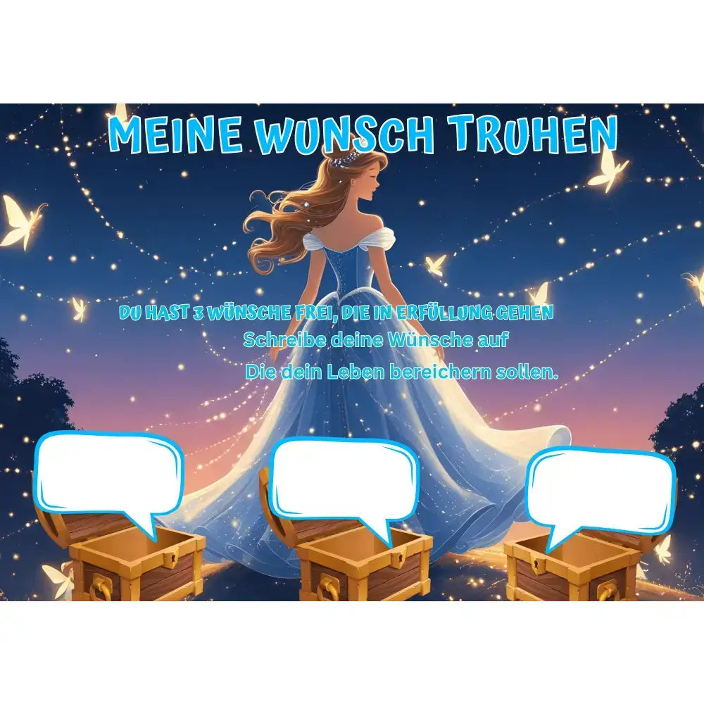Poster für deine Wünsche- Nacht Sternen Prinzessin Digital