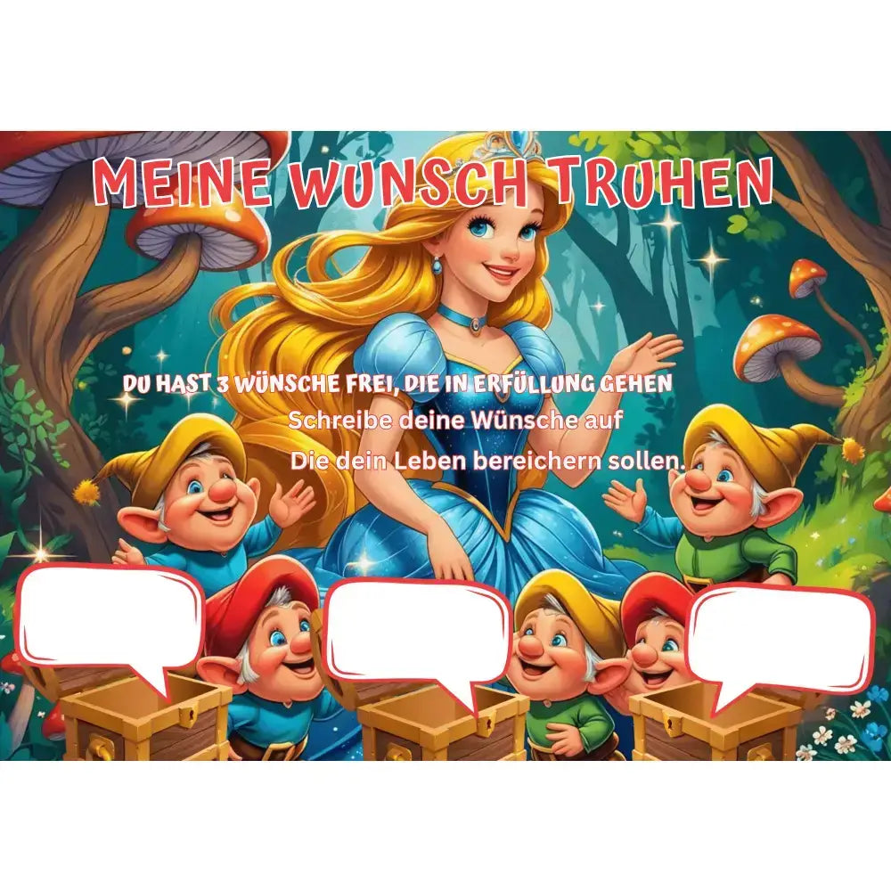 Poster für deine Wünsche-Prinzessin mit Zwerge Digital