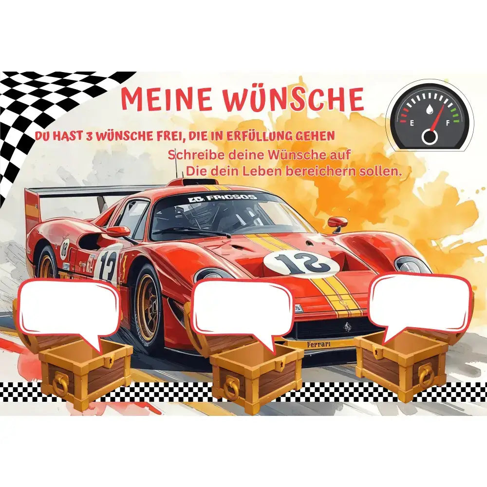 Poster für deine Wünsche-Sportwagen Farbe Rot Digital