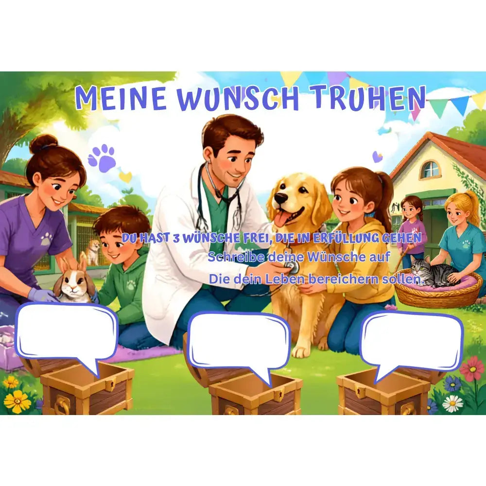 Poster für deine Wünsche-Tierärzte in einem Tierheim Digital