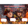 Poster für deine Wünsche zwei Feuerwehrmänner im Cartoon Optik Digital