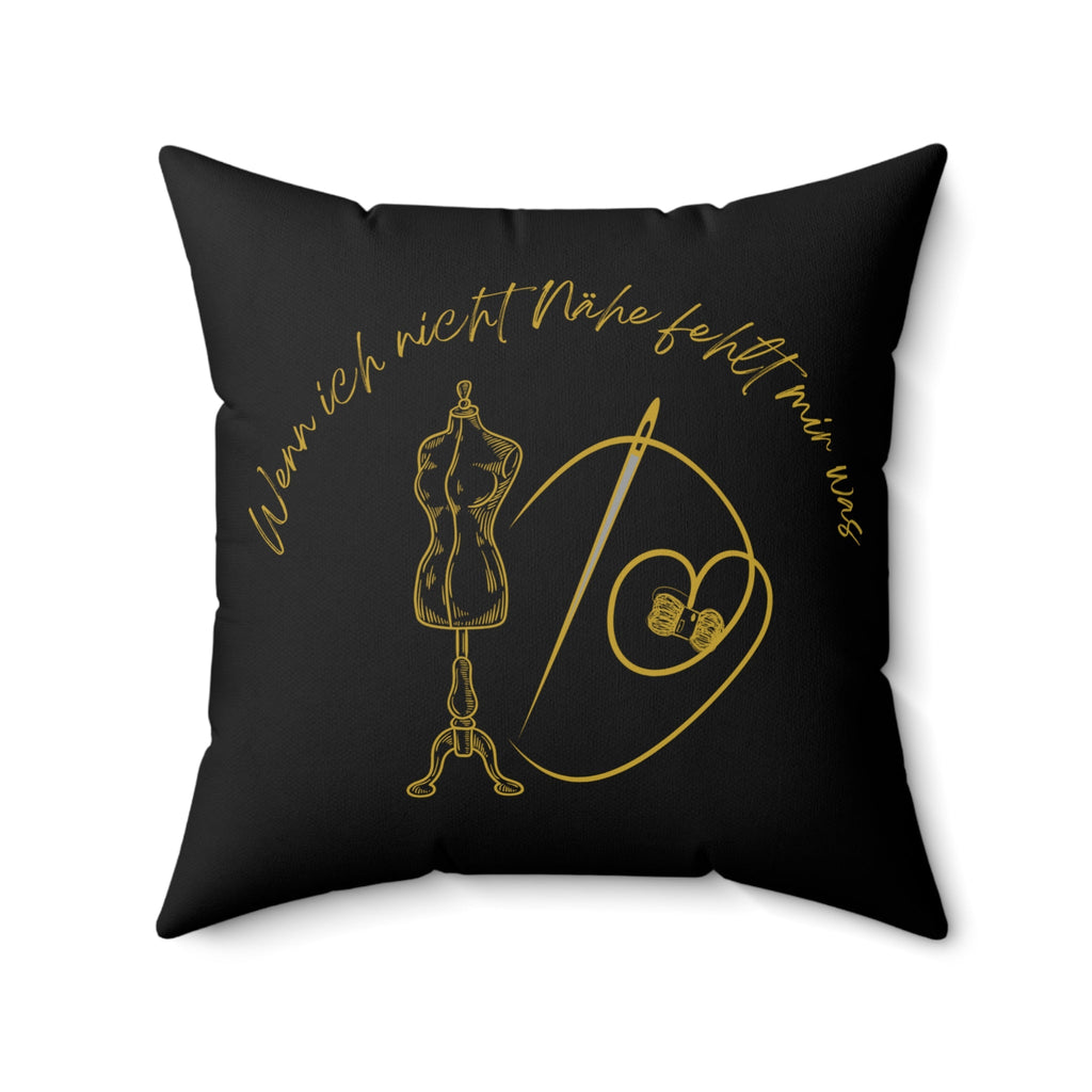 Quadratisches Kissen aus gesponnenem Polyester Motiv Nähen - Familientruhe