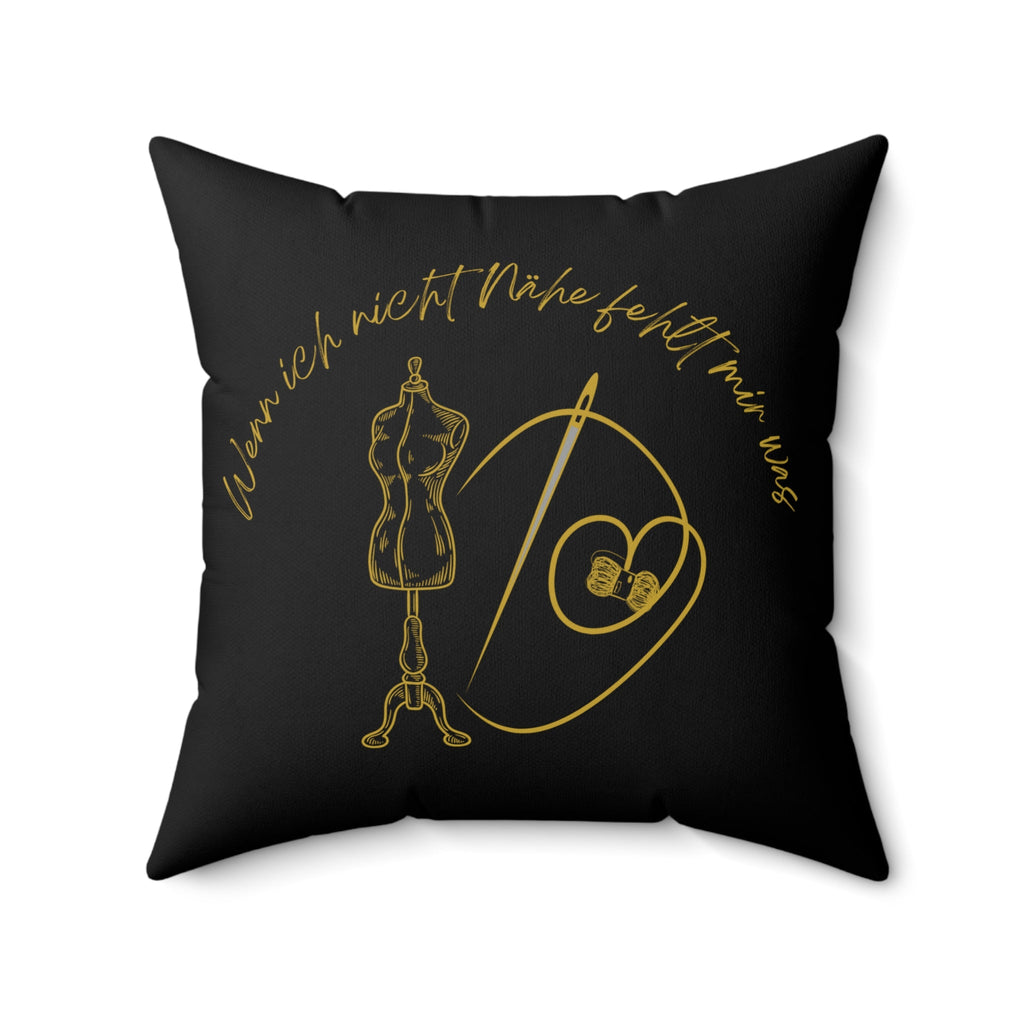 Quadratisches Kissen aus gesponnenem Polyester Motiv Nähen - Familientruhe