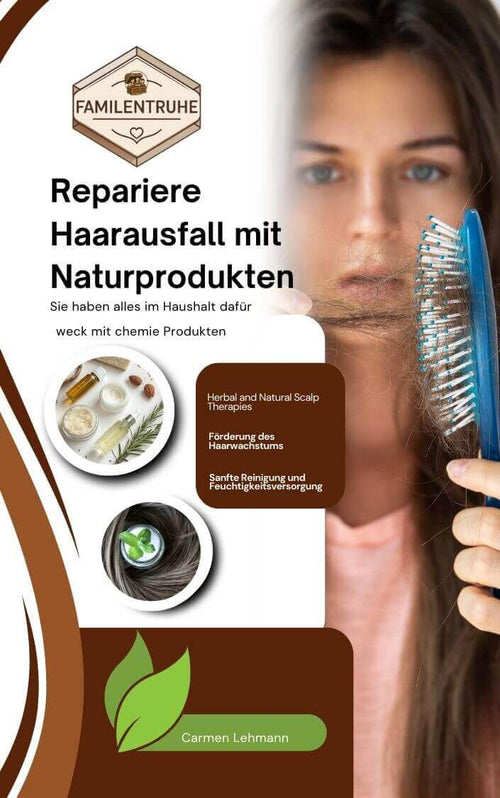 E-Book -Repariere Haarausfall mit Naturprodukten, Anleitung für gesundes Haar mit natürlichen Mitteln.