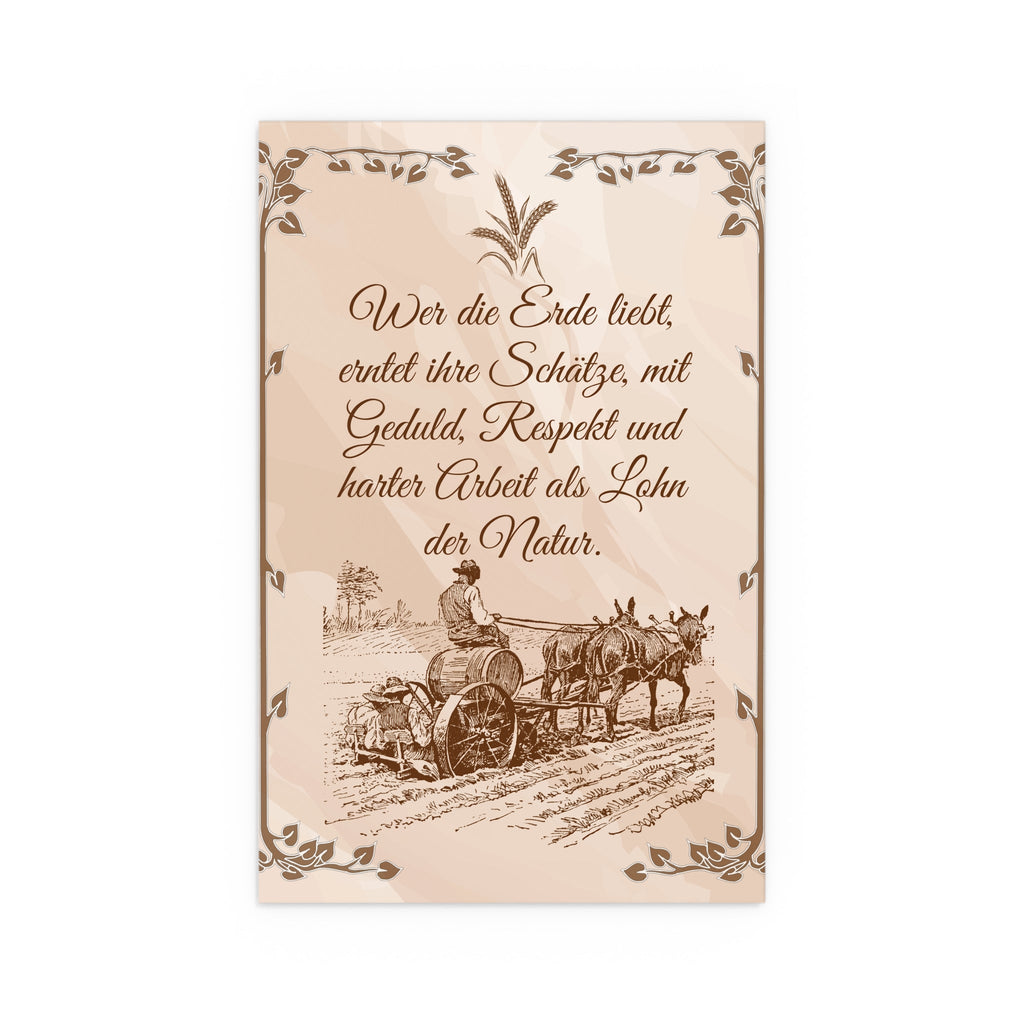 Rustikale Seidenposter, Bauern Spruch Wandkunst, Vintage Deko - Familientruhe