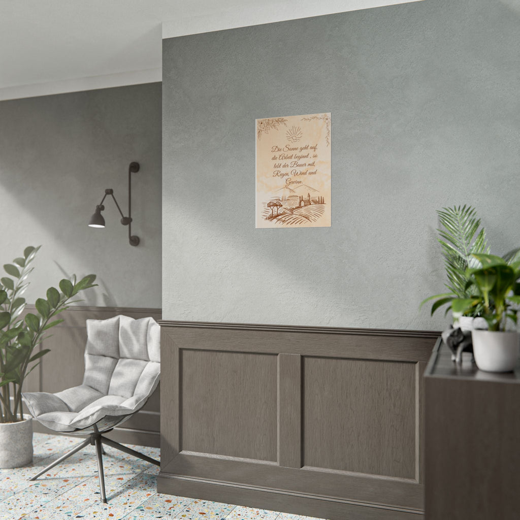 Rustikales Bauernhaus - Rollposter, Vintage - Wandkunst - Familientruhe