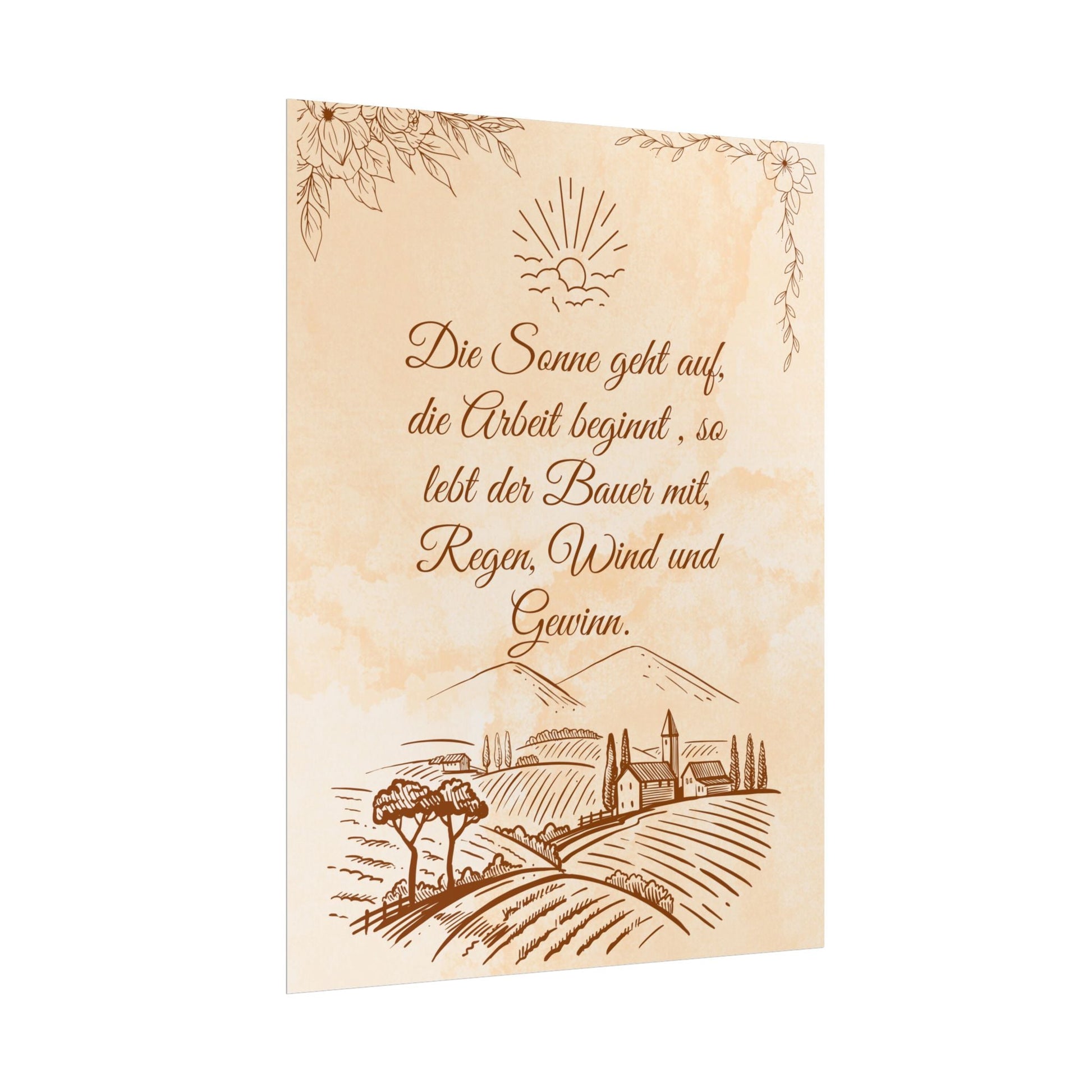 Rustikales Bauernhaus - Rollposter, Vintage - Wandkunst - Familientruhe