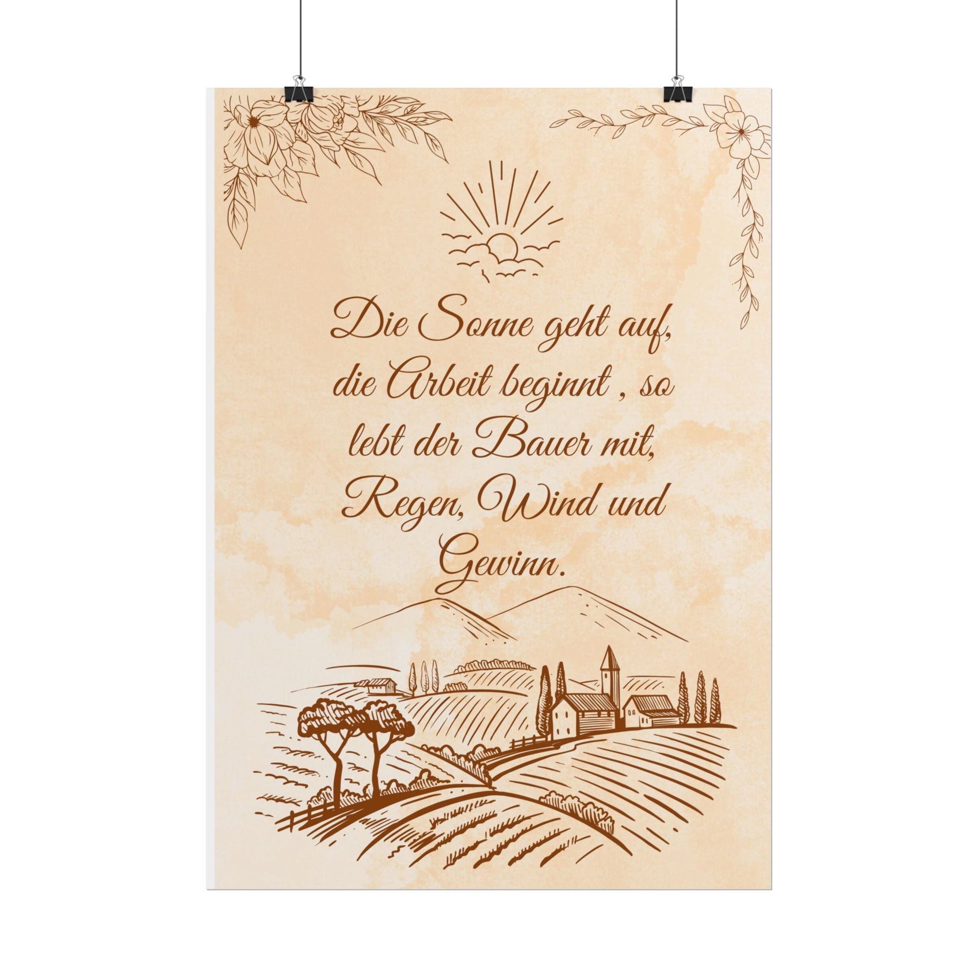 Rustikales Bauernhaus - Rollposter, Vintage - Wandkunst - Familientruhe