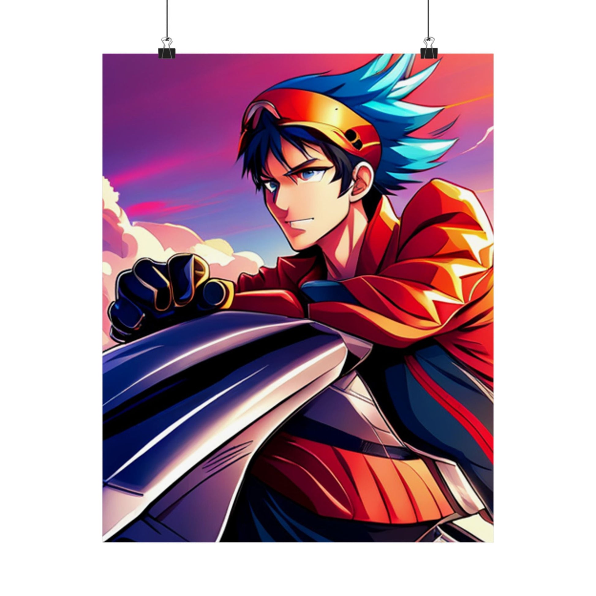 Satin Posterdruck – Lebendige Anime - Kunst zur Dekoration - Familientruhe