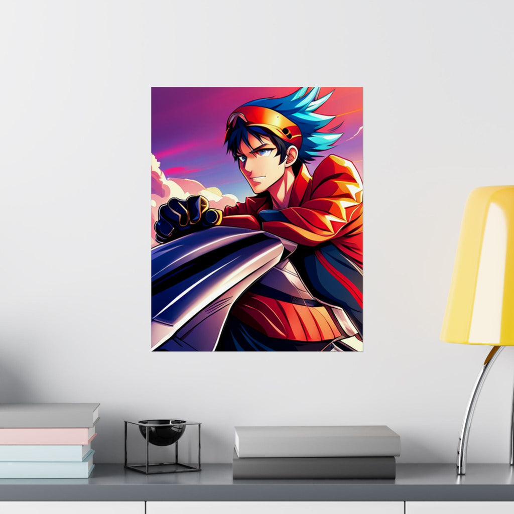 Satin Posterdruck – Lebendige Anime - Kunst zur Dekoration - Familientruhe