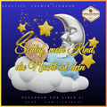 Wiegenlied-Schlaf mein Kind die Nacht ist dein mit Mond und Sternen für eine liebevolle Gutenachtstimmung.