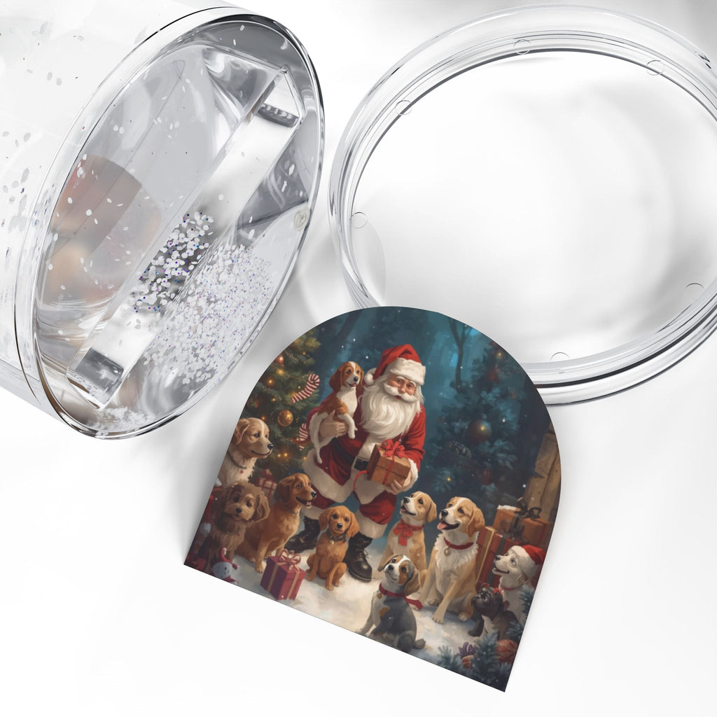 Schneekugel mit Weihnachtsmann - Hund, Weihnachtsdekoration - Familientruhe