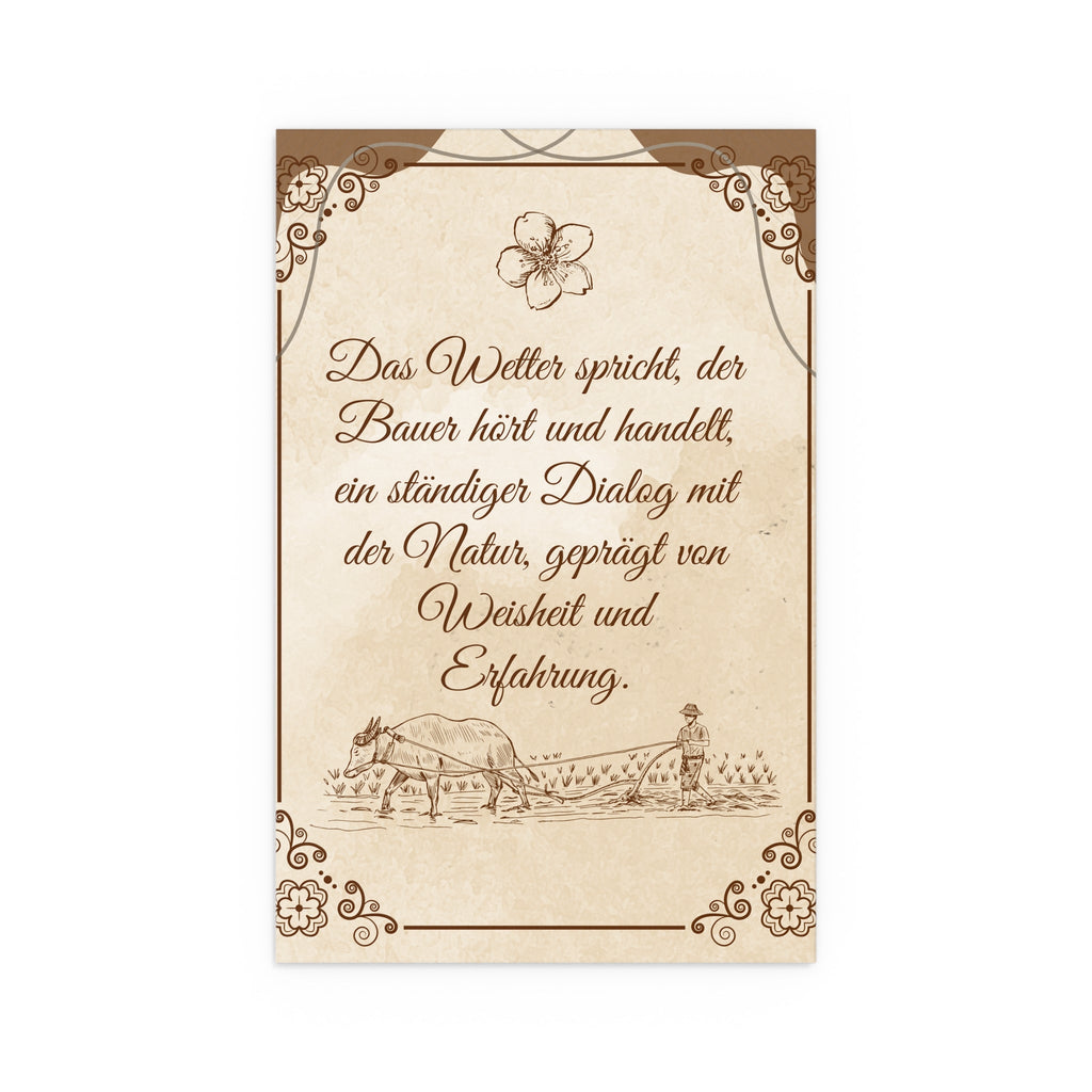 Silk Poster - Bauernspruch Bäuerlichem Motiven Design - Familientruhe