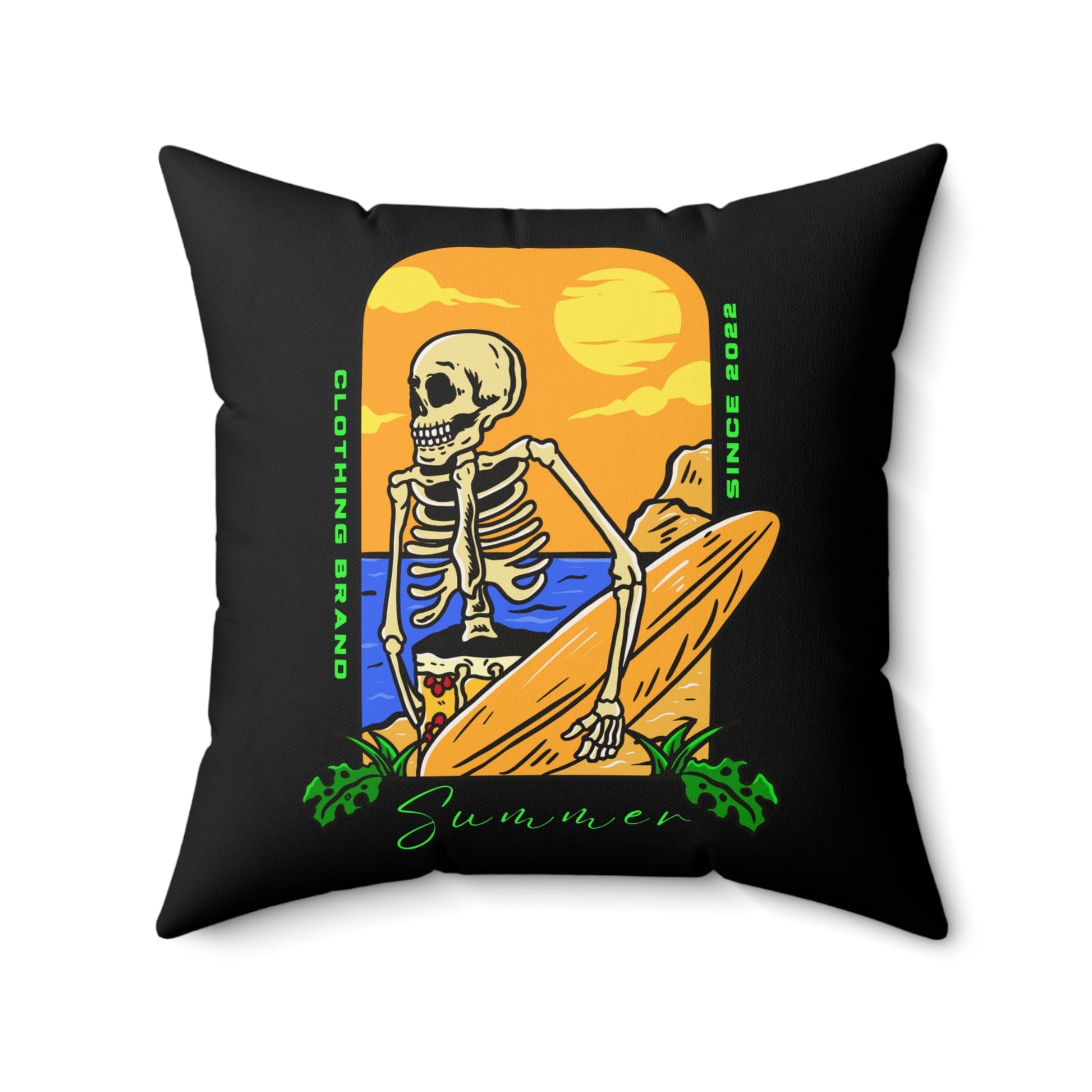 Skelettkissen mit Sommerstimmung – Stranddekor, lustiger Akzent - Familientruhe